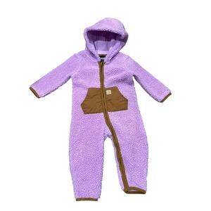 Carhartt Infant Girl's Long Sleeve Zip Front Sherpa Coverall Size 12 Months